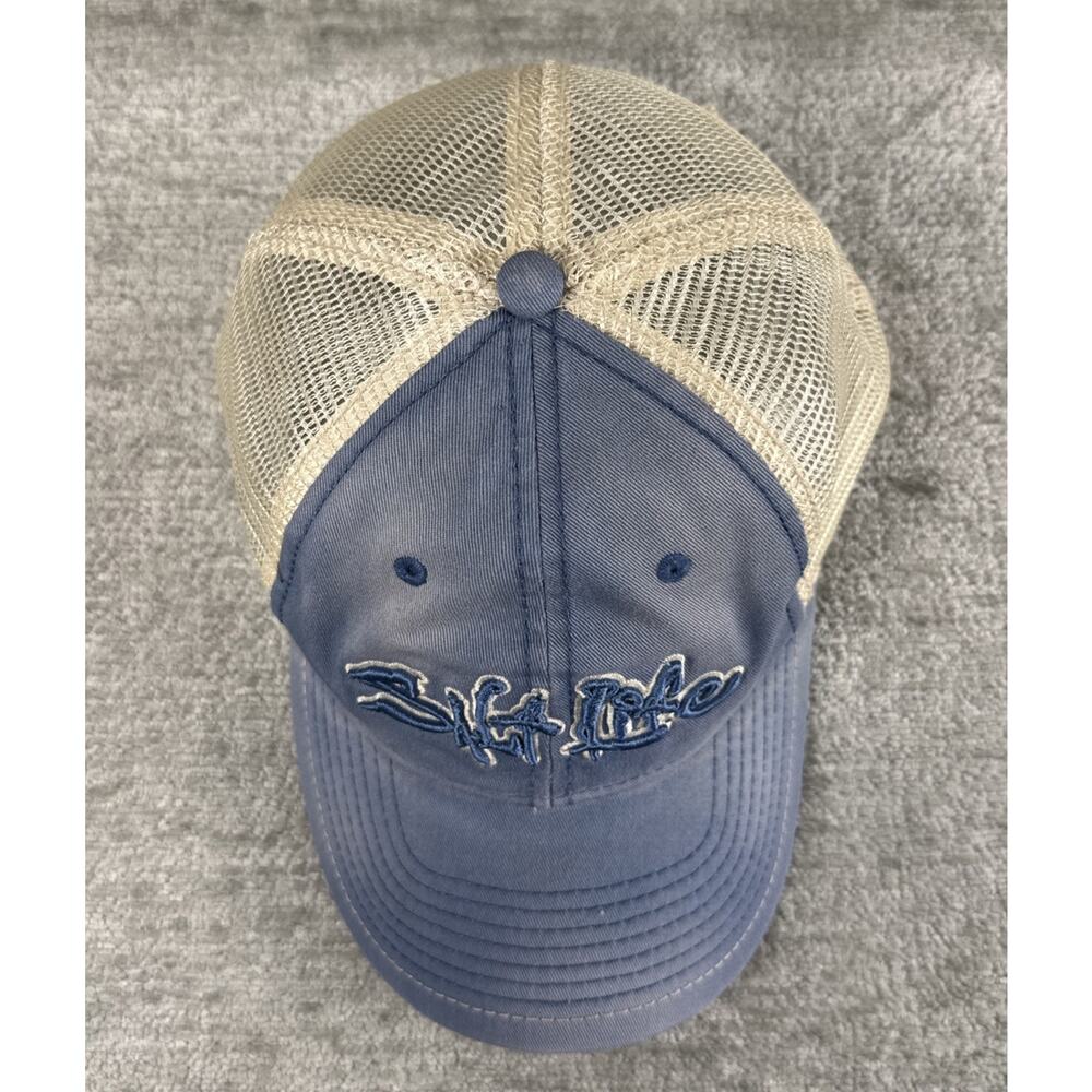 Salt Life Stance Trucker Hat Atlantic Blue Faded Mesh Snapback Fishing Cap - Picture 2 of 9
